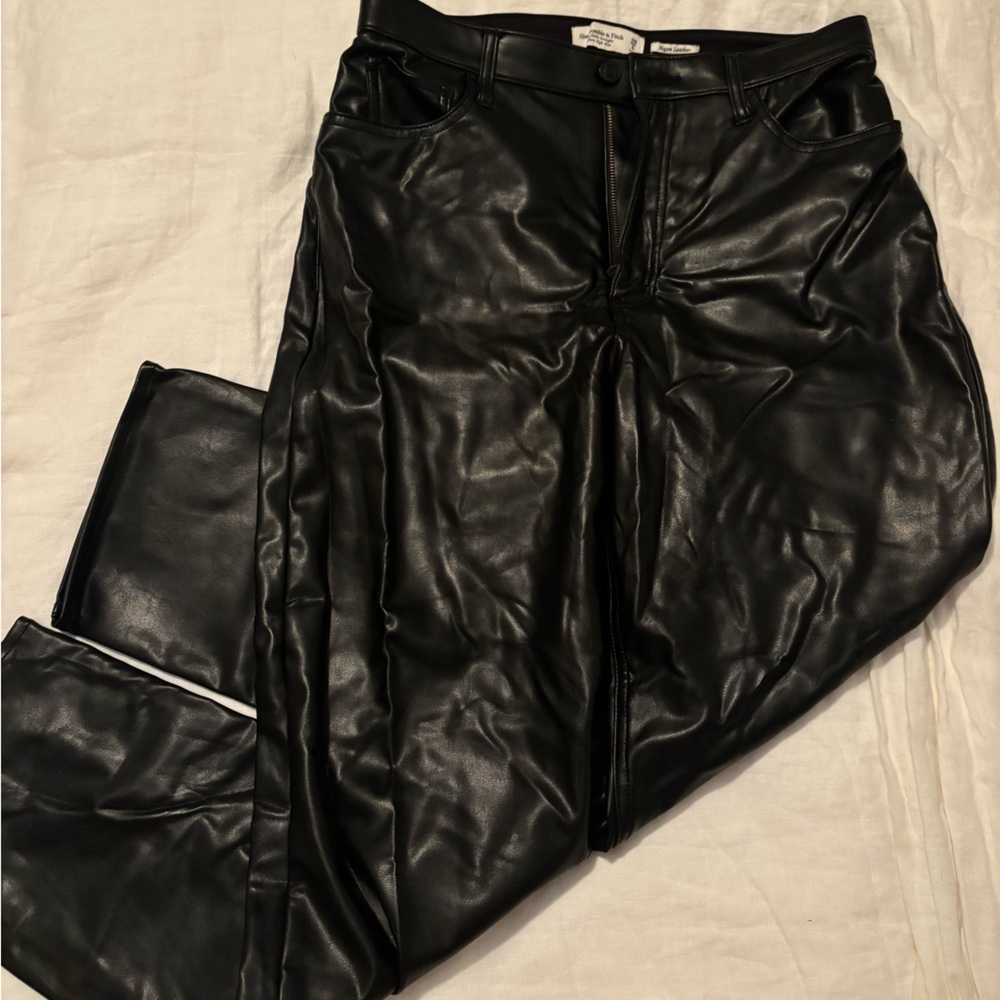Abercrombie & Fitch Black Vegan Leather Pants